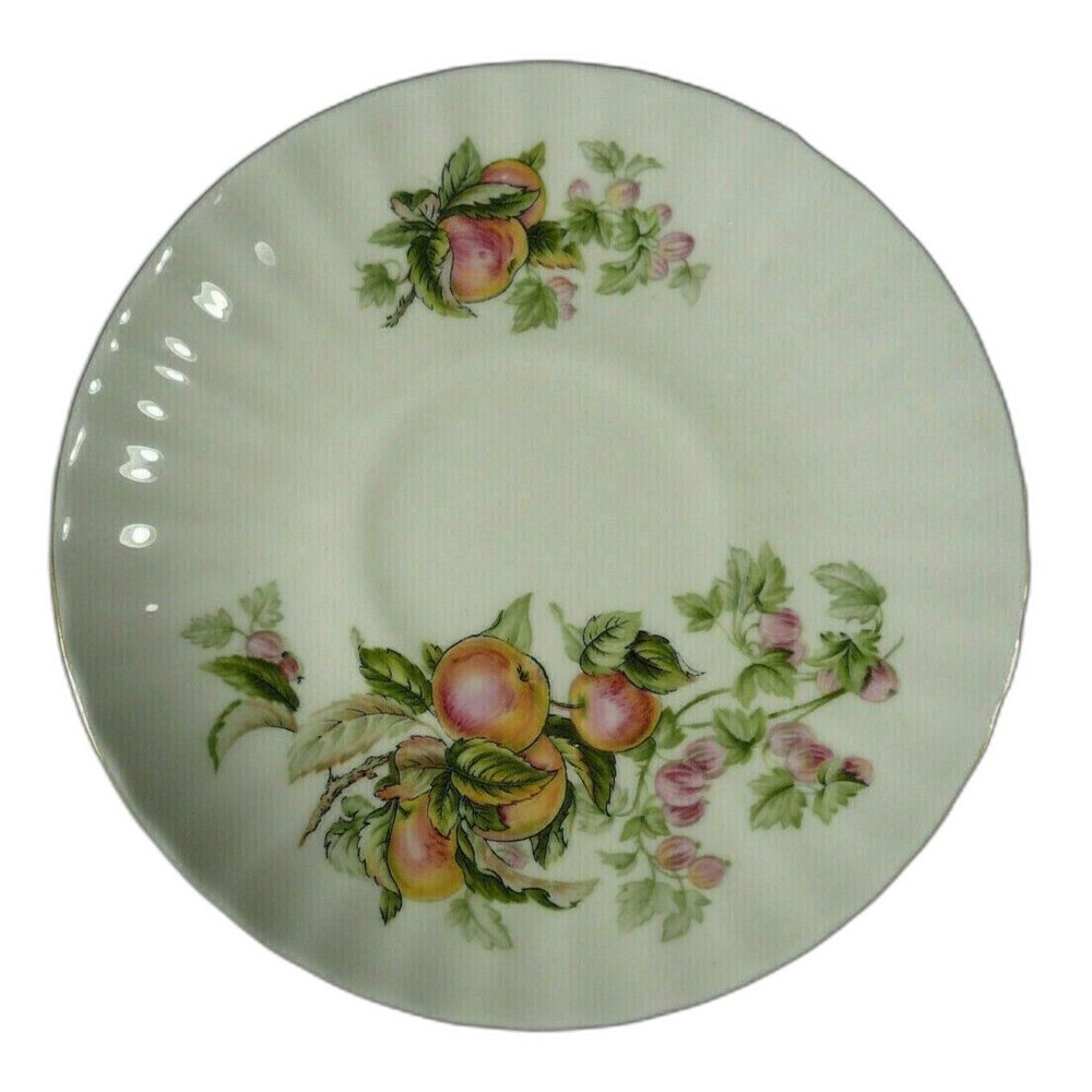 Vintage Royal Court Peaches Scalloped Gold Rim Saucer 5 1/2"